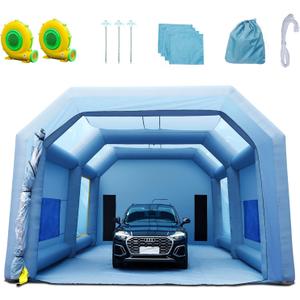 VEVOR Inflatable Booth for Cars Trucks Large Spray Tent with High Powerful 950W+1100W Two Blowers, 33x20x13ft Painting Shelter with Air Filter System, Blue