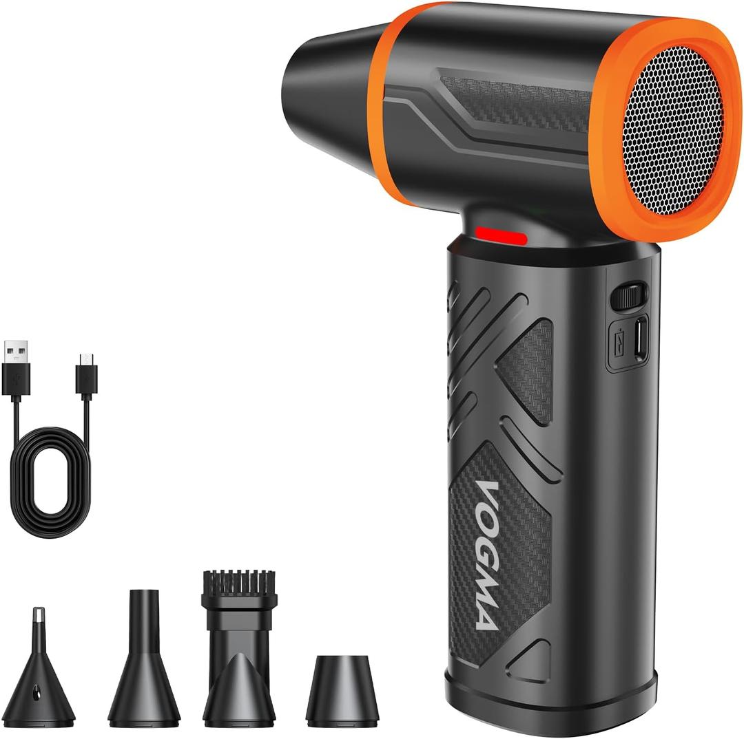 V40 Compressed Air Duster-270000RPM 350G Super Power Electric Air Duster, 10000mAh Cordless Rechargeable Brushless Motor Canned Air, Stepless-Adjustable Air Blower for PC, Keyboard