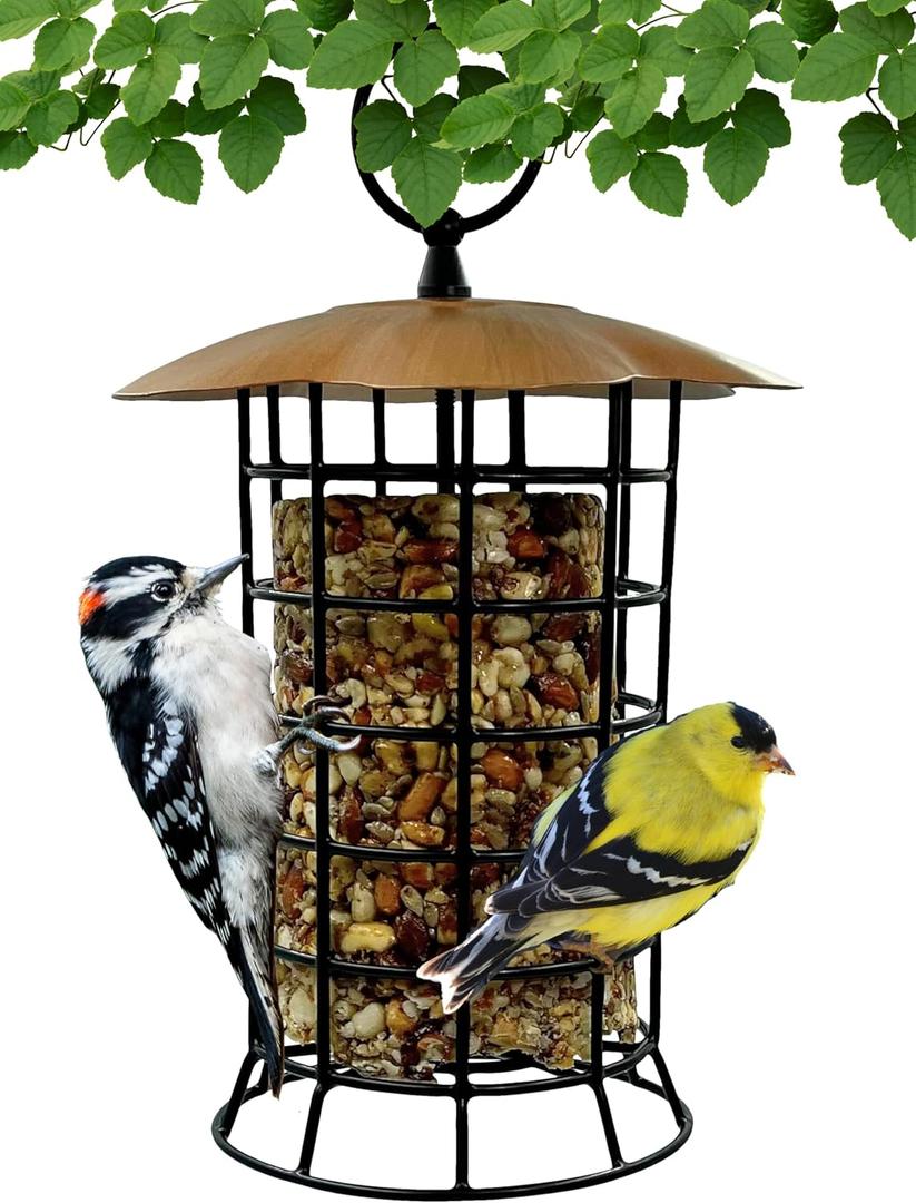 Songbird Essentials Copper Roof Suet Log Feeder