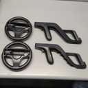 Arrocent Steering Wheel and Zapper Gun Set Compatible with Wii Wii U Remote (Pack of 2, Black)