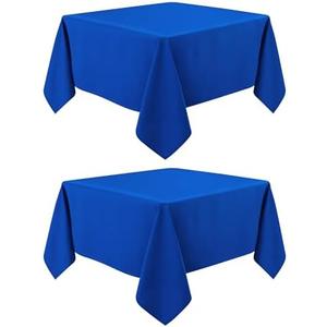 mylacerhome 2 Pack Square Table Cloth 52X52 Inch Royal Blue Tablecloth Washable Polyester Solid Dining Table Cover for Birthday Party Dinner Holiday Outdoor Indoor