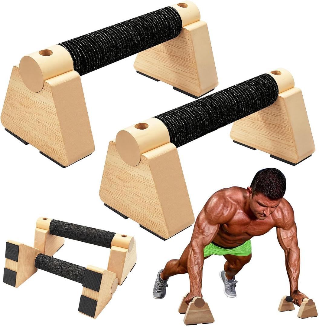 Parallettes Bars - Wooden Calisthenics Equipment for Handstand Training, Push Up Bars & Calisthenics Bar - Handstand Bars and Pushup Handles for Men