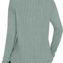 DB MOON Womens Long Sleeve Collared Shirt Lightweight Striped Sweaters 2026 Fall Blouses Business Casual Tops (Green, M)