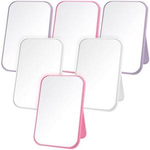 DoubleFill 6 Pcs Spa Party Mirror Spa Party Supplies Sleepover Accessory Favors Makeup Mirror for Sleepover Slumber Birthday Favors Gift(Mixed Color)