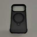 Reukdnv Magnetic for iPhone 17 Pro Case, Military Drop Protection, Compatible with MagSafe, Slim Translucent Matte Shockproof Protective Phone Case with 360° Spin Stand 6.3", Black