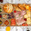 Briwooody Totally 18 Inch x 200 Feet Charcuterie Paper Table Runner with 20 Bamboo Tongs Kraft Brown Butcher Paper Roll Charcuterie Disposable Grazing Table Runner Covering for Dining Birthday Wedding, 18 inches x 100 feet