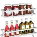 3 Pack Spice Rack Wall Mount With Paper Towel Holder and Hooks, Screw or Adhesive Hanging Spice Shelf,Space Saving Spice Organizer for Seasonings, Spice Racks for Stove,Cabinet, Pantry,White