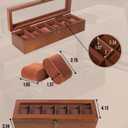 Watch Box, Watch Case for Men Women with Large Glass Lid, Wooden Watch Display Storage Box with 6 - Slots, Retro Walnut Mens Watch Box Organizer
