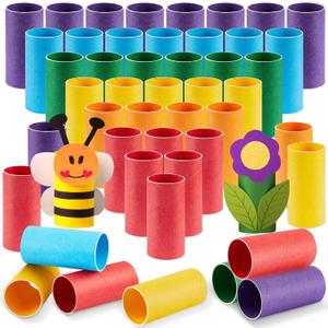 Henoyso 100 Packs Cardboard Tubes for Crafts, Thick Toilet Paper Rolls Empty for Kids Classroom Projects End of School Year Crafts Mother's Day DIY Gift Supplies (1.57 x 3.74 Inch,Rainbow Color)