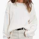 Women's Pullover Fall Winter Sweaters 2025 Long Sleeve Roll Crewneck Side Slit Oversized Knit Tunic Sweater Tops, Small