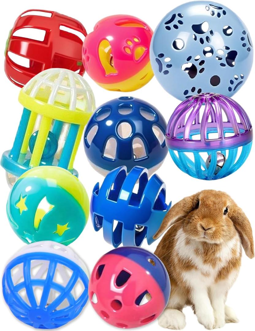 4 Pack Rabbit Toys for Bunnies - Safe, Fun & Long-Lasting Toys for Indoor Play, Bunny Loves Chasing & Chewing