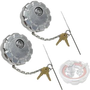 2Pcs 20770691 3" Truck Fuel Tank Cap, Locking Diesel Fuel Cap Fit for Volvo VN & VNL Heavy Truck Models, Replaces OEM S-23949, 20511590, Vol 20770691, Aluminum Diesel Fuel Tank Cap