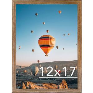 JCJMY 12x17 Picture Frame Rustic Brown for Wall Hanging, Wall Mounting Horizontally or Vertically, 12 x 17 Wall Gallery Poster Photo Frame with Shatter Resistant Plexiglass,Rustic Brown