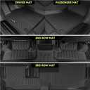 Tongama-Floor Mats for 2025 2026 Ford Expedition 7 Seats with 2nd Row Bucket Seats, All Weather TPE Trunk Mat and 2nd & 3rd Backrest Mats Protectors and Cargo Net for Ford Expedition Accessories