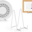 3 Pack 6inch Picture Stands for Display, White Metal Plate Stands for Display - Decorative Plate Stand, Plate Holder Display Stand, Picture Frame Stand - Plate Display Stands for Picture Stand