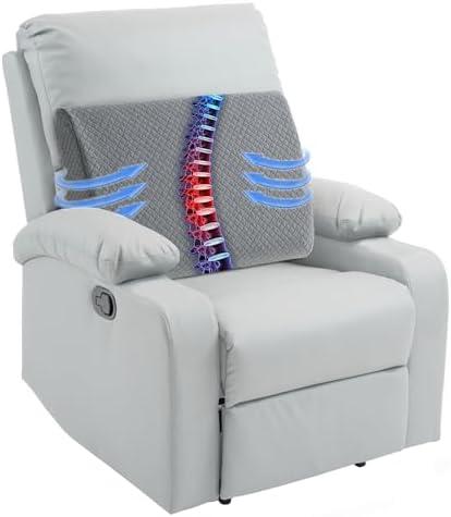 Amazon.com: HOMBYS Lumbar Support Pillow for Recliner Chair, Memory Foam Back Support Cushion for Elderly,Extra Large Lumbar Support Pillow,Thick Backrest for Home Reading (Grey, 20x13.5"x5") : Home & Kitchen