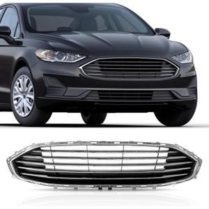 PartsFlow Front Bumper Upper Grille With Chrome For 2019 2020 Ford Fusion KS7Z8200AC