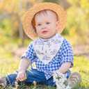 VitalCozy 4 Pcs Vintage Western Baby Bandana Bib Cotton Newborn Infant Feeding Drool Bib for Drooling and Teething Girl Boy