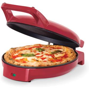 Dash 12" Pizza Griddle, Red - Personal Pizza Maker with Dual Cooking Surfaces, Nonstick & 450°F Heat