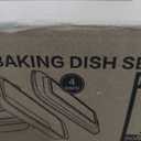 4-Piece Deep Glass Baking Dish Set with Plastic lids,Rectangular Glass Bakeware Set with Lids, Baking Pans for Lasagna, Leftovers, Cooking, Kitchen, Freezer-to-Oven and Dishwasher, Gray