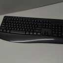 Wireless Keyboard and Mouse Combo, Silent Soft Touch Quiet Keyboard Less Noise 90%, Ergonomic with Wrist Rest,2.4GHz 104 Keys Full Size,2400 DPI Mouse, for Office/Work/Home/PC Computer/Laptop/Mac, Black