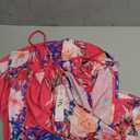 ULTRANICE Womens Summer Dresses Floral V Neck Ruffled Hem Spaghetti Spring Casual Beach Outfits Flowy Wrap Sun Dress (Medium, Rose Red Pink Blue Floral)