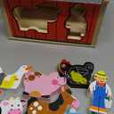 Melissa & Doug Take-Along Wooden Toy Barn, 9 Pc Portable Toddler Playset with Farm Animals & Pop-Up Roof, Preschool Learning Toys for Girls & Boys 2+