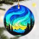 Christmas Ornaments, Dodosky 2.8in Ceramic Ornament, Xmas Decor, Christmas Tree Ornaments, Xmas Decorations for Tree, Holiday Ornament, Gift Ideas, Gifts for Women Men Mom Grandma - Northern Lights