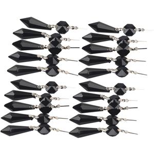 Sun Cling Replacement Chandelier Icicle Crystal Prisms,Pack of 20 (38mm, Black) (1.5In)