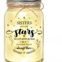 Gifts for Sister - Funny Birthday Christmas Sister Gifts - Mason Jar Night Lights with Warm Lights - Heartfelt Home Decor Gift