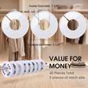 EBOOT 40 Pcs Clothing Size Dividers Retail Round Closet Size Dividers Hangers Plastic Clothes Rack Preprinted in XXS to XXL for Home or Clothing Store (White)