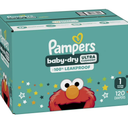 Pampers Diapers - Baby Dry - Size 1, 120 Count, Absorbent Disposable Infant Diaper