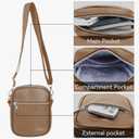 Small Crossbody bag for men shoulder bag mens purse satchel Pu leather messenger bag (Brown)