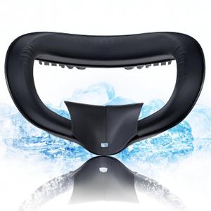 DESTEK Cooling Face Pad Compatible with Oculus Quest 2, Soft & Bouncy Face Cover Replacement, with Sturdy Facial Interface & Secure Light-Blocking Nose Guard