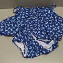 Verdusa Women's 2 Piece Floral Tankini Swimsuits Tummy Control Swim Dress with High Waisted Bikini Bottoms (Blue, S)