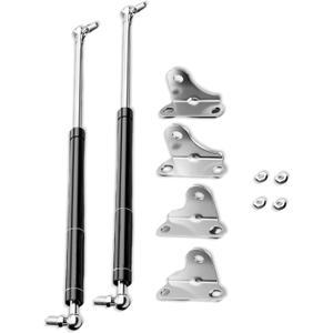 Gas Struts 16 Inch 75lb Gas Spring Shocks for Heavy Lid, RV Bed Lift Toolbox RV Bed Lift Support for Bench Trash Bin Outdoor Bench Storage with L-Type Bracket (75lb, 16inch)