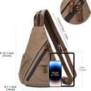 KL928 Canvas Sling Bag - Small Crossbody Backpack Shoulder Casual Daypack Rucksack for Men Women(Large Version,Brown)