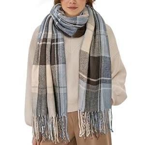 YSense Winter Scarf for Women, Fashion Long Plaid Scarves Warm Big Tartan Blanket Wrap Shawl Ladies Gifts