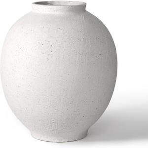 YSNN White Ceramic Large Vase - 11 Inch Round Modern Ceramic Vases,Tall Vase for Decor Living Room Table Decor and Festive Home Interiors