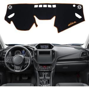 Dash Cover for Subaru Forester Accessories 2019-2022 2023 2024 Dashboard Cover Mat Pad UV Rays Reflection Carpet Protector Sunshield Custom Fit Foldable Interior Decoration, Orange Trim