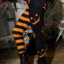 For G and PL Women's Halloween Costume Print Stretchy Leggings (Black, S)