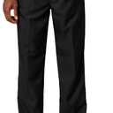Amazon Essentials Men's Classic-Fit Expandable-Waist Pleated Dress Pant (Black)