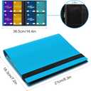 4 Pocket Card Binder for 160 Sleeves, Card Folder Ablum for Trading Cards Collection for Sports Cards, Baseball Cards, Game Cards, Mini TCG Binder Fit for MTG, Gift for Card Collector (Blue)