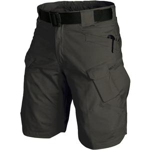 Tactical Work Shorts for Men Outdoor Casual Military Combat Hiking Cargo Shorts with Multi-Pocket (28, Dark Green) (No Belt)