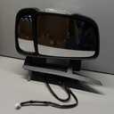 Left Driver Side Door Mirror Compatible With 2014-2025 Ram Promaster 1500 2500 3500 With Power Glass Power Folding Turn Signal Heated Temperature Sensor Black Replace#CH1320432(8+4Pins)