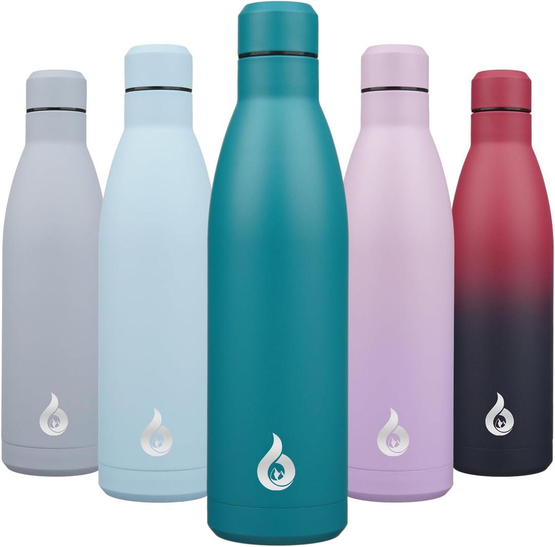 BJPKPK 25oz Insulated Stainless Steel Water Bottles Reusable Metal Travel Sports Water Bottle Keep Cold and Hot,Laguna (25 Ounces)