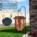 Solar Lantern Waterproof Metal Hummingbird Decor Valentine's Day Birthday Gifts for Women Mom,Outdoor Hanging LED Decorative Light for Garden Patio Yard Lawn Backyard Front Porch (1 pack)