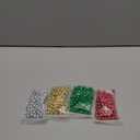 PH PandaHall 400pcs 10mm Christmas Beads for Jewelry Making, 4 Colors Red Green Beads Metallic Gold Silver Acrylic Bead Spacer Bead for Jewelry Making Xmas Party Decor Pens Bracelet Necklace DIY Craft