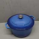 Mueller 6qt Enameled Cast Iron Dutch Oven, Heavy-Duty Casserole and Braiser Pan with Lid and Knob, Safe for All Cooktops, Aqua Blue
