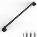 LuckIn 3ft Stair Railing Indoor, Handrails for Indoor Stairs, for Senior and Elderly, Non Slip Safety Rails, Wall Mount & Industrial Pipe, Heavy Duty, Garage Steps Handrail, Black (3 Feet)